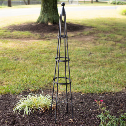 The 'Spire & Climb' Garden Obelisk | Achla Designs Graphite Metal Trellis