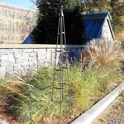 The 'Grand Spire' Garden Obelisk | Achla Designs Gray Metal Climbing Plant Trellis