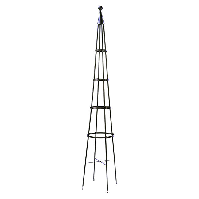 The 'Grand Spire' Garden Obelisk | Achla Designs Gray Metal Climbing Plant Trellis