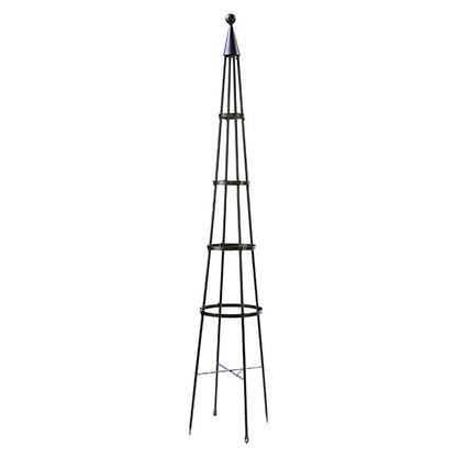 The 'Grand Spire' Garden Obelisk | Achla Designs Gray Metal Climbing Plant Trellis