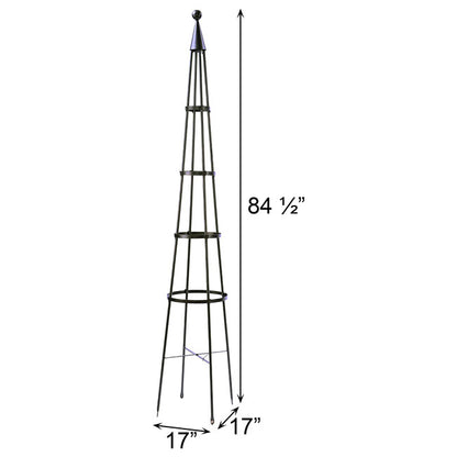 The 'Grand Spire' Garden Obelisk | Achla Designs Gray Metal Climbing Plant Trellis