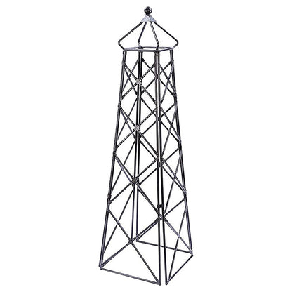 The 'Iron Spire' Lattice Obelisk | Achla Designs Graphite Wrought Iron Garden Trellis