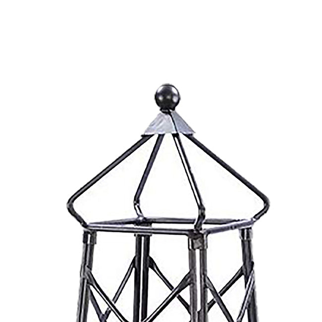 The 'Iron Spire' Lattice Obelisk | Achla Designs Graphite Wrought Iron Garden Trellis