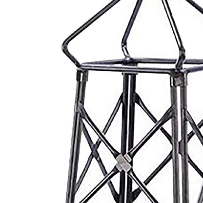 The 'Iron Spire' Lattice Obelisk | Achla Designs Graphite Wrought Iron Garden Trellis