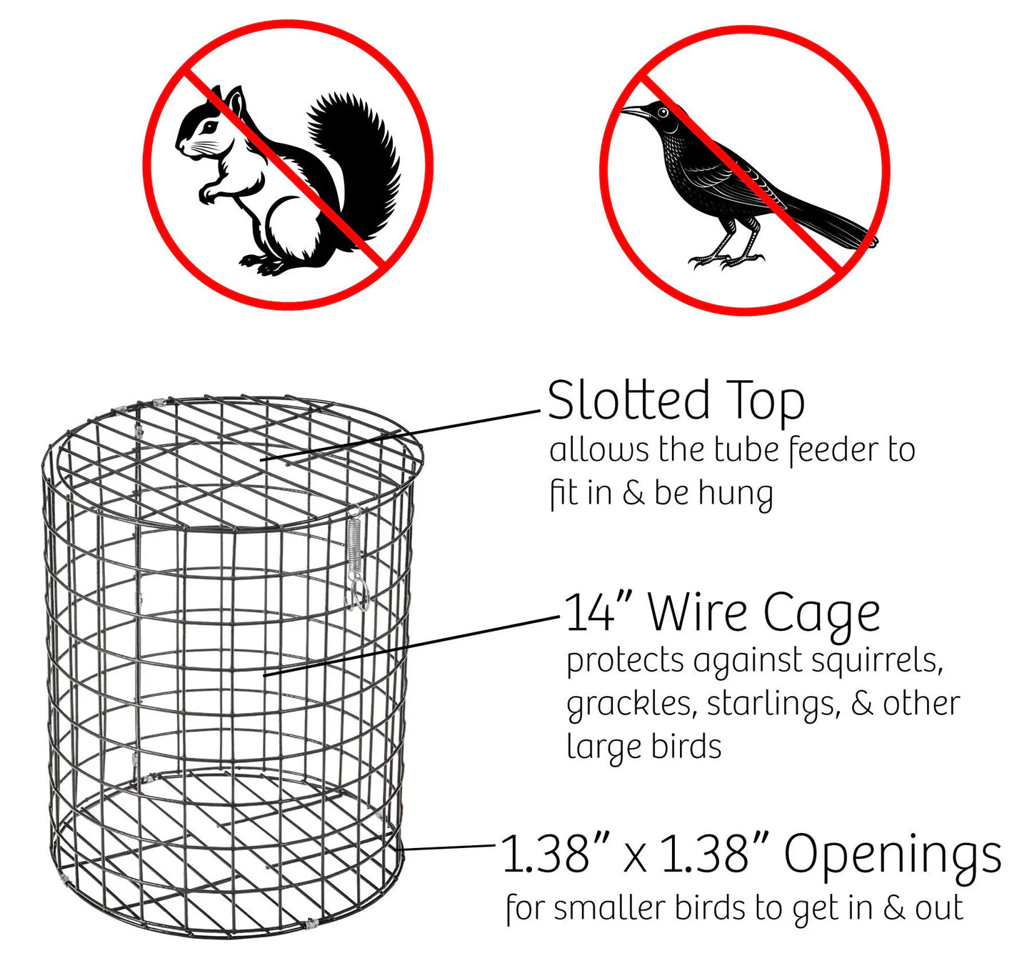 The "Aegis-150" Caged Bird Feeder | 14-Inch Sanctuary Exclusion Station | Brome