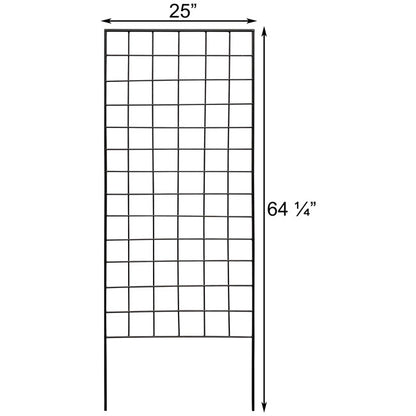 The 'Grow Grid' Narrow Screen Trellis | American GardenWorks 64.25" Matte Black Steel Garden Trellis