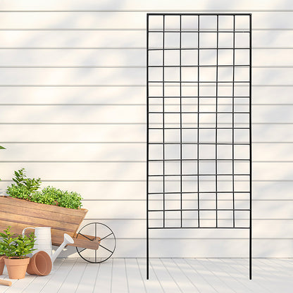 The 'Grow Grid' Narrow Screen Trellis | American GardenWorks 64.25" Matte Black Steel Garden Trellis
