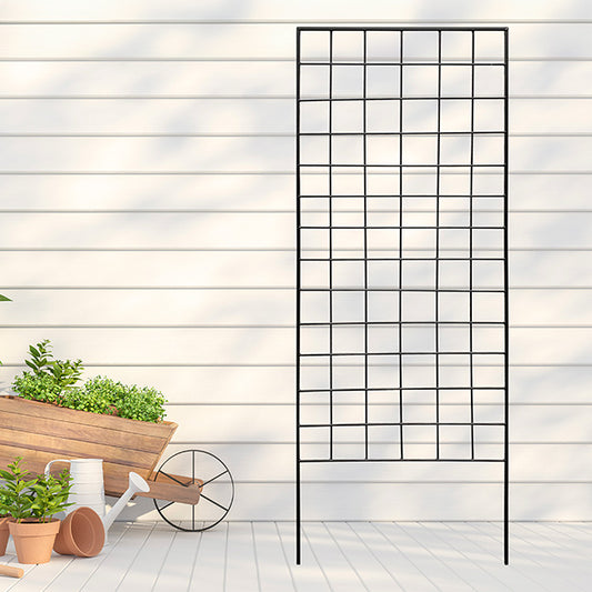 The 'Grow Grid' Narrow Screen Trellis | American GardenWorks 64.25" Matte Black Steel Garden Trellis