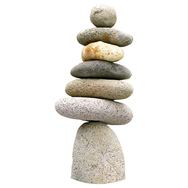 The 'Apex' Seven-Stone River Cairn | 10" Natural Stacking Stones Garden Art