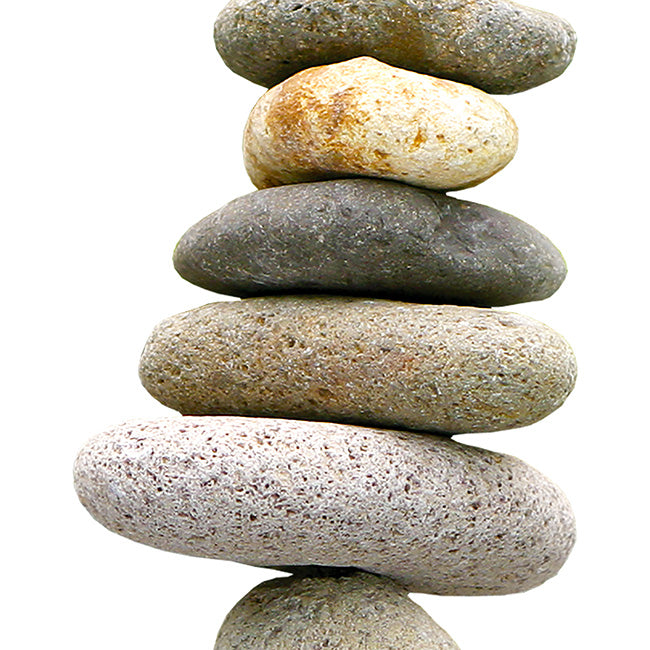 The 'Apex' Seven-Stone River Cairn | 10" Natural Stacking Stones Garden Art