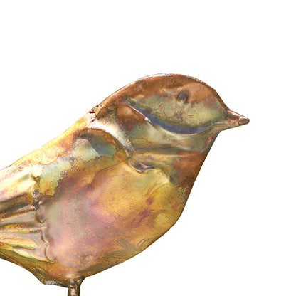 The Sentry Hand-Finished Copper Avian Accent | 33" Metal Bird Garden Stake | Ancient Graffiti