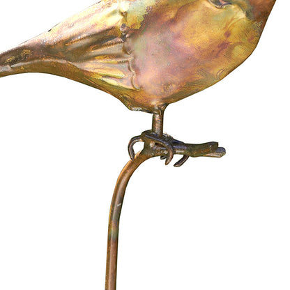 The Sentry Hand-Finished Copper Avian Accent | 33" Metal Bird Garden Stake | Ancient Graffiti