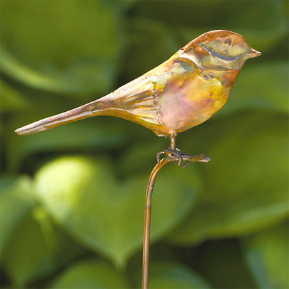 The Sentry Hand-Finished Copper Avian Accent | 33" Metal Bird Garden Stake | Ancient Graffiti