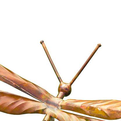 The Aureate Glider Flamed Copper Dragonfly | 29" Artisan Metal Garden Stake | Ancient Graffiti