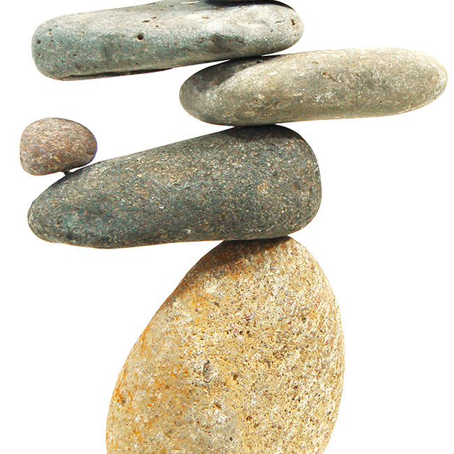 The Equilibrium Eight-Stone River Cairn | 14" Large Natural Stacking Stones Garden Art | Ancient Graffiti