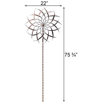 The Starburst Kinetic Foundation | 75" Steel Pinwheel Wind Spinner | Ancient Graffiti