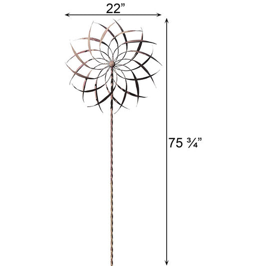 The Starburst Kinetic Foundation | 75" Steel Pinwheel Wind Spinner | Ancient Graffiti