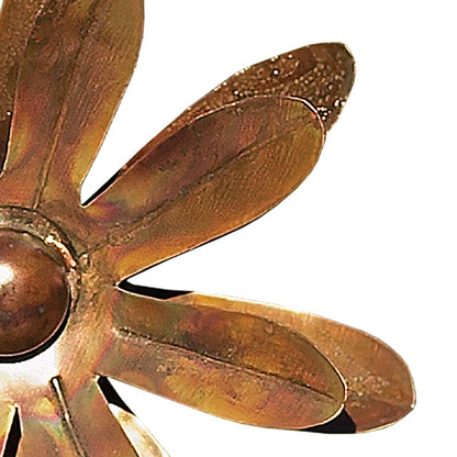 The Zinnia Kinetic Cluster | Set of 4 Flamed Copper Steel Wind Spinners | Ancient Graffiti