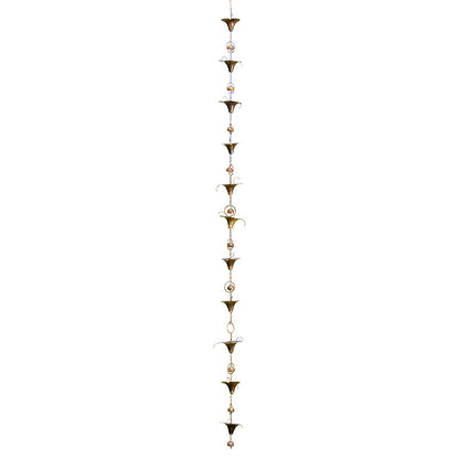 The Calla Lily Zantedeschia Spire | 98" Flamed Copper Floral Rain Chain | Ancient Graffiti