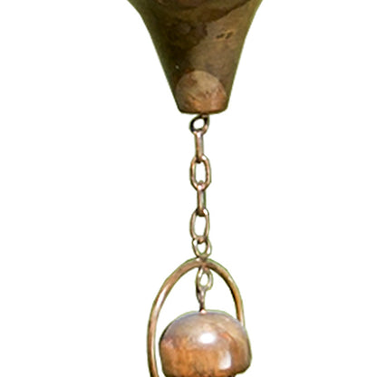 The Calla Lily Zantedeschia Spire | 98" Flamed Copper Floral Rain Chain | Ancient Graffiti