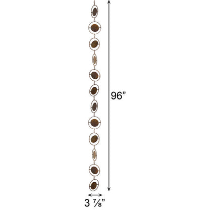 The Orbital Pluvials | 96" Flamed Copper Iron Square Rain Chain | Ancient Graffiti