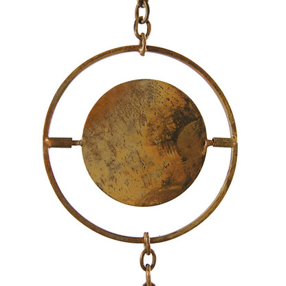The Orbital Pluvials | 96" Flamed Copper Iron Square Rain Chain | Ancient Graffiti