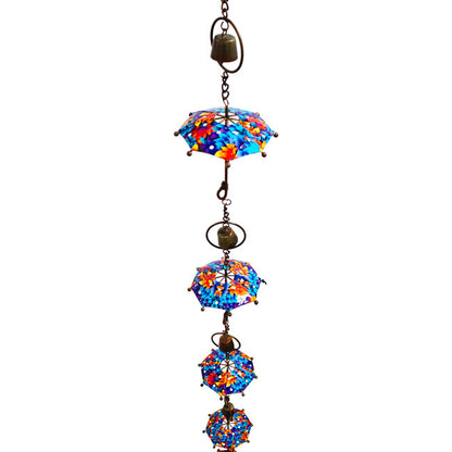 The Florentine Flora Umbrella | 95" Colorful Floral Steel Bell Rain Chain | Ancient Graffiti