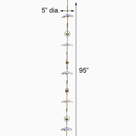 The Florentine Flora Umbrella | 95" Colorful Floral Steel Bell Rain Chain | Ancient Graffiti
