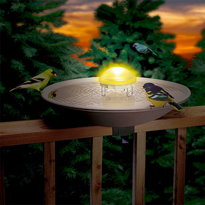 The 'Nightfall Ripple' Color-Changing Water Wiggler | Allied Precision Aurora Bird Bath Aerator & LED Light