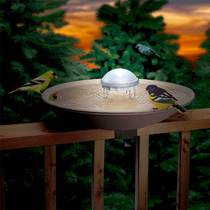 The 'Nightfall Ripple' Color-Changing Water Wiggler | Allied Precision Aurora Bird Bath Aerator & LED Light