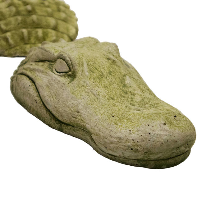The 'Bayou Baron' Garden Gator Statue | Athens Stonecasting Moss Green Concrete Alligator Statue Set of 3