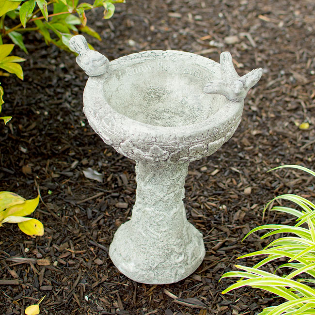 The "Providence" Stone Bird Bath | Hand-Cast Concrete Garden Basin | Athens Stonecasting