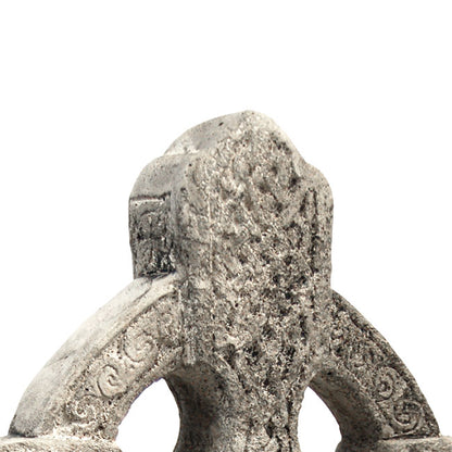 The 'Ringstone Cross' Garden Statue | Athens Stonecasting Pre-Aged Concrete Celtic Cross on Base
