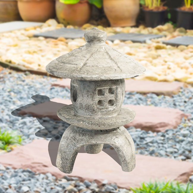 The 'Tiny Temple' Garden Pagoda Statue | Athens Stonecasting Pre-Aged Concrete Garden Pagoda