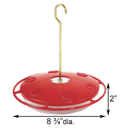 The "Excel-16" Lifetime Brass-Mount Hummingbird Feeder Station | 16 oz. Polycarbonate Nectar Basin | Aspects