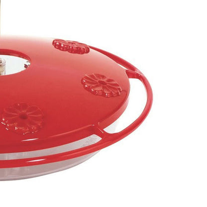 The "Excel-16" Lifetime Brass-Mount Hummingbird Feeder Station | 16 oz. Polycarbonate Nectar Basin | Aspects