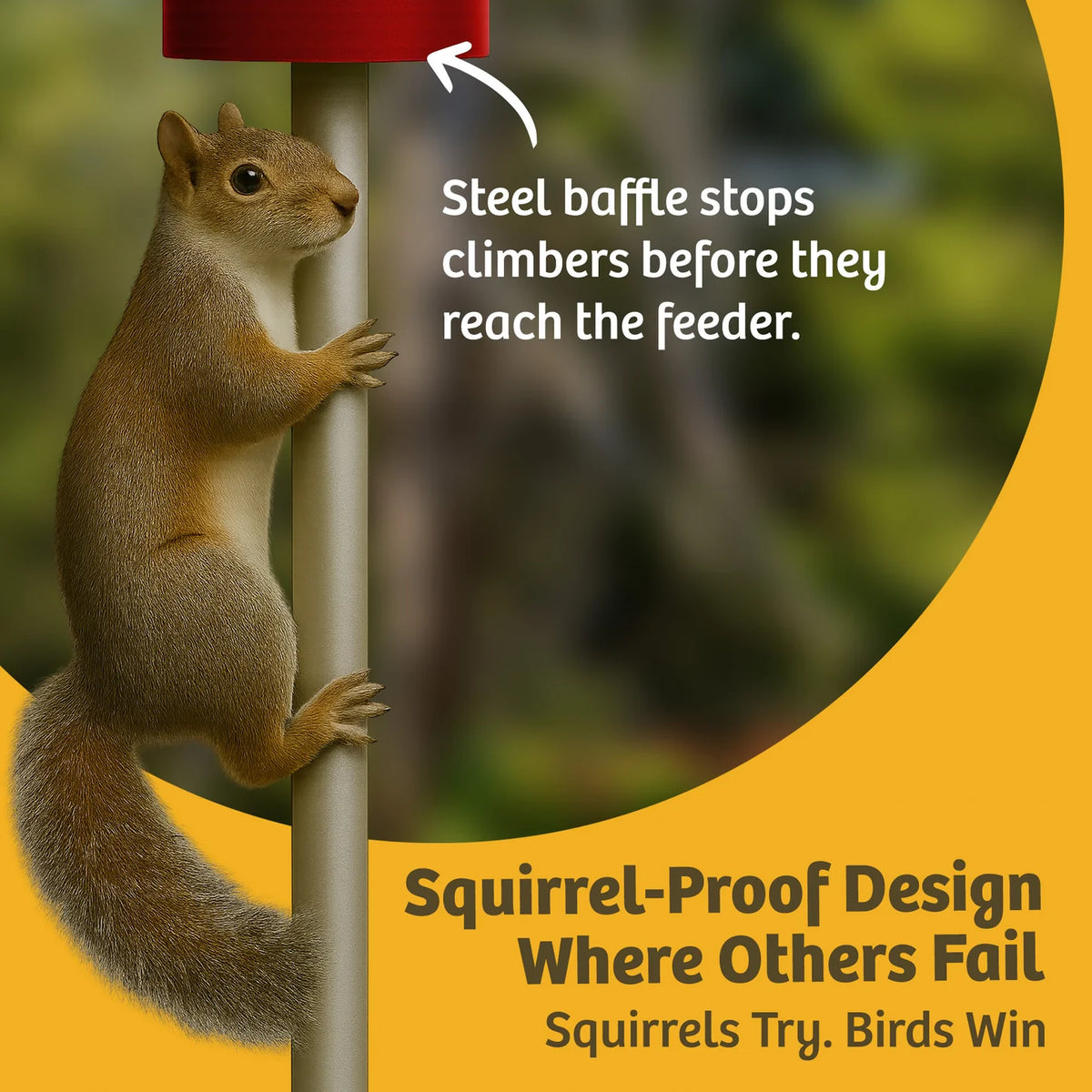 The 'Seed Sentinel' Squirrel-Proof Pole Bird Feeder