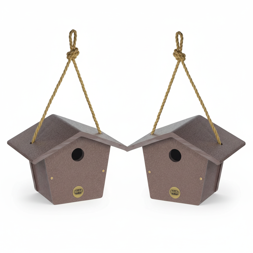 The "Twin-Home" Traditional Wren House | 2-Pack Hanging Chickadee Nesting Box | Birds Choice