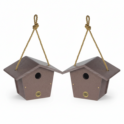 The "Twin-Home" Traditional Wren House | 2-Pack Hanging Chickadee Nesting Box | Birds Choice