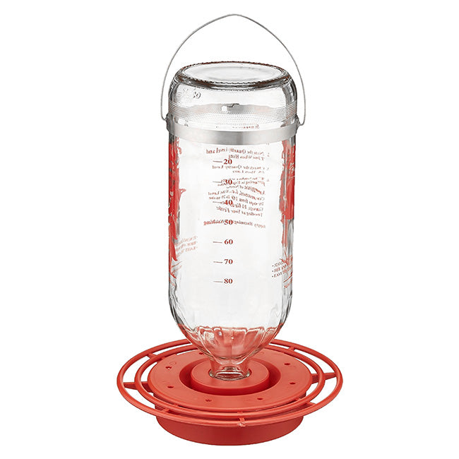 The "Apex-32" High-Capacity Glass Hummingbird Feeder Station | 32 oz. Heavy-Gauge Nectar Reservoir | Best-1
