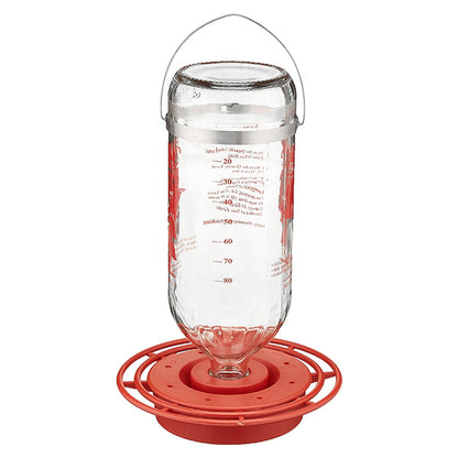 The "Apex-32" High-Capacity Glass Hummingbird Feeder Station | 32 oz. Heavy-Gauge Nectar Reservoir | Best-1
