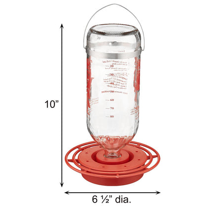 The "Apex-32" High-Capacity Glass Hummingbird Feeder Station | 32 oz. Heavy-Gauge Nectar Reservoir | Best-1