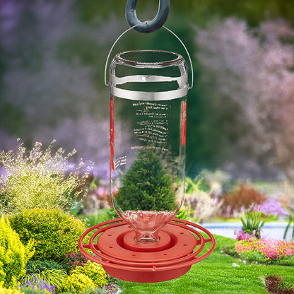 The "Apex-32" High-Capacity Glass Hummingbird Feeder Station | 32 oz. Heavy-Gauge Nectar Reservoir | Best-1