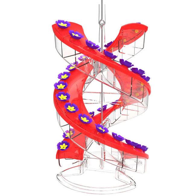The "Double-Helix" 32-Port Cascade Sanctuary | Helical High-Capacity Hummingbird Feeder Station | Cascade
