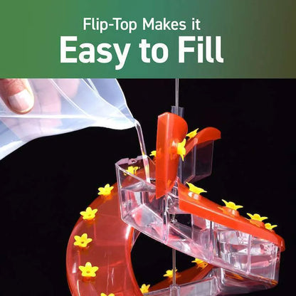 The "Double-Helix" 32-Port Cascade Sanctuary | Helical High-Capacity Hummingbird Feeder Station | Cascade
