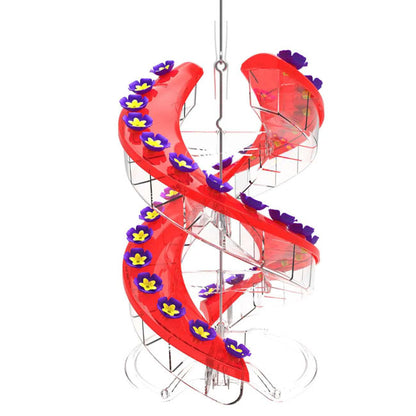 The "Double-Helix" 32-Port Cascade Sanctuary | Helical High-Capacity Hummingbird Feeder Station | Cascade
