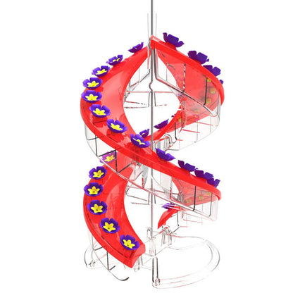 The "Double-Helix" 32-Port Cascade Sanctuary | Helical High-Capacity Hummingbird Feeder Station | Cascade