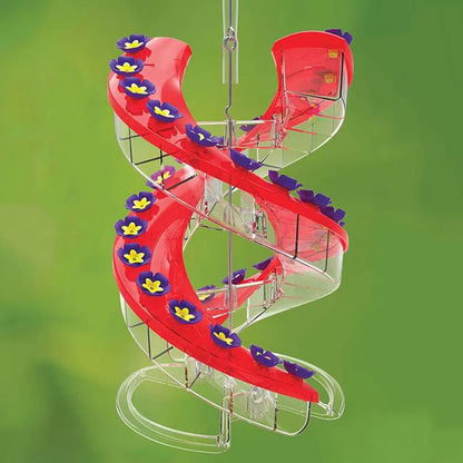 The "Double-Helix" 32-Port Cascade Sanctuary | Helical High-Capacity Hummingbird Feeder Station | Cascade