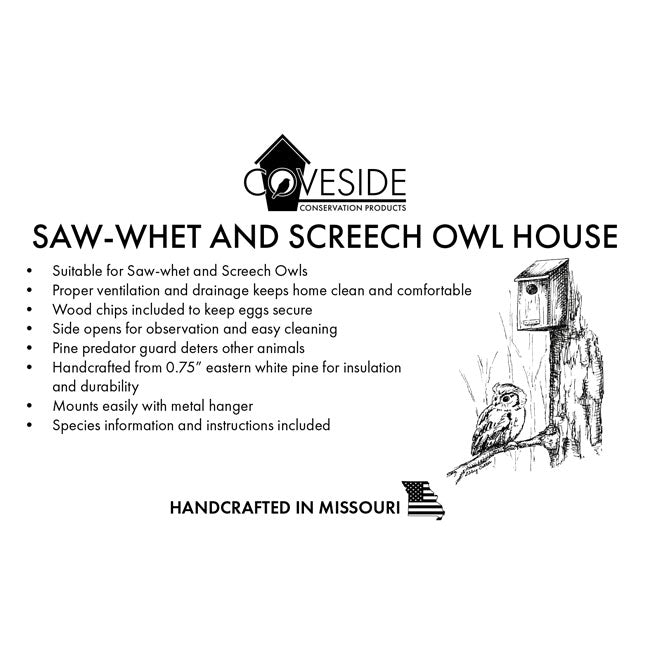 The "Nocturnal Sentinel" Owl House | Small Raptor Nesting Box | Coveside Conservation