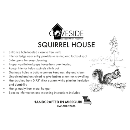 The 'Acorn Abode' Squirrel House | Coveside Conservation Pine Squirrel Nest Box